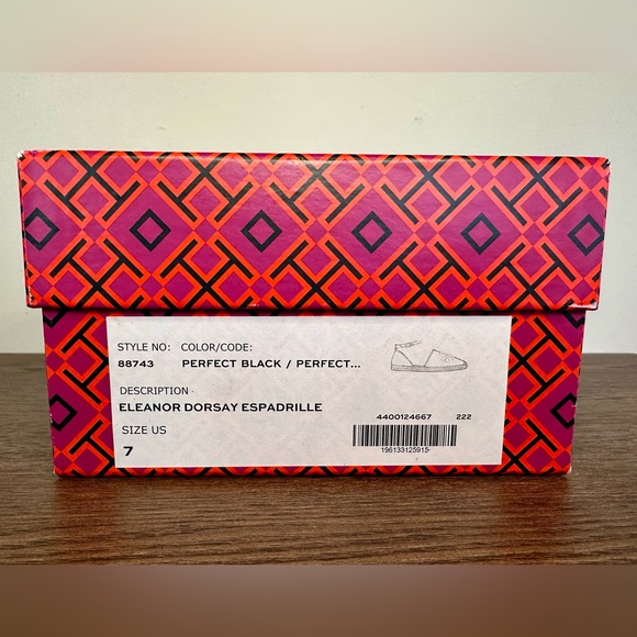 Tory Burch Eleanor D'orsay Espadrille in Perfect Black Size 7 - Picture 10 of 12